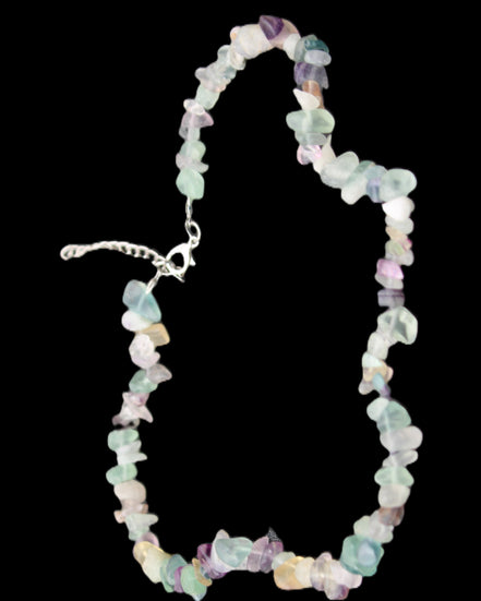 Colourful Fluorite necklace 38mm 35g in sunlight - Rocks and Things Store
