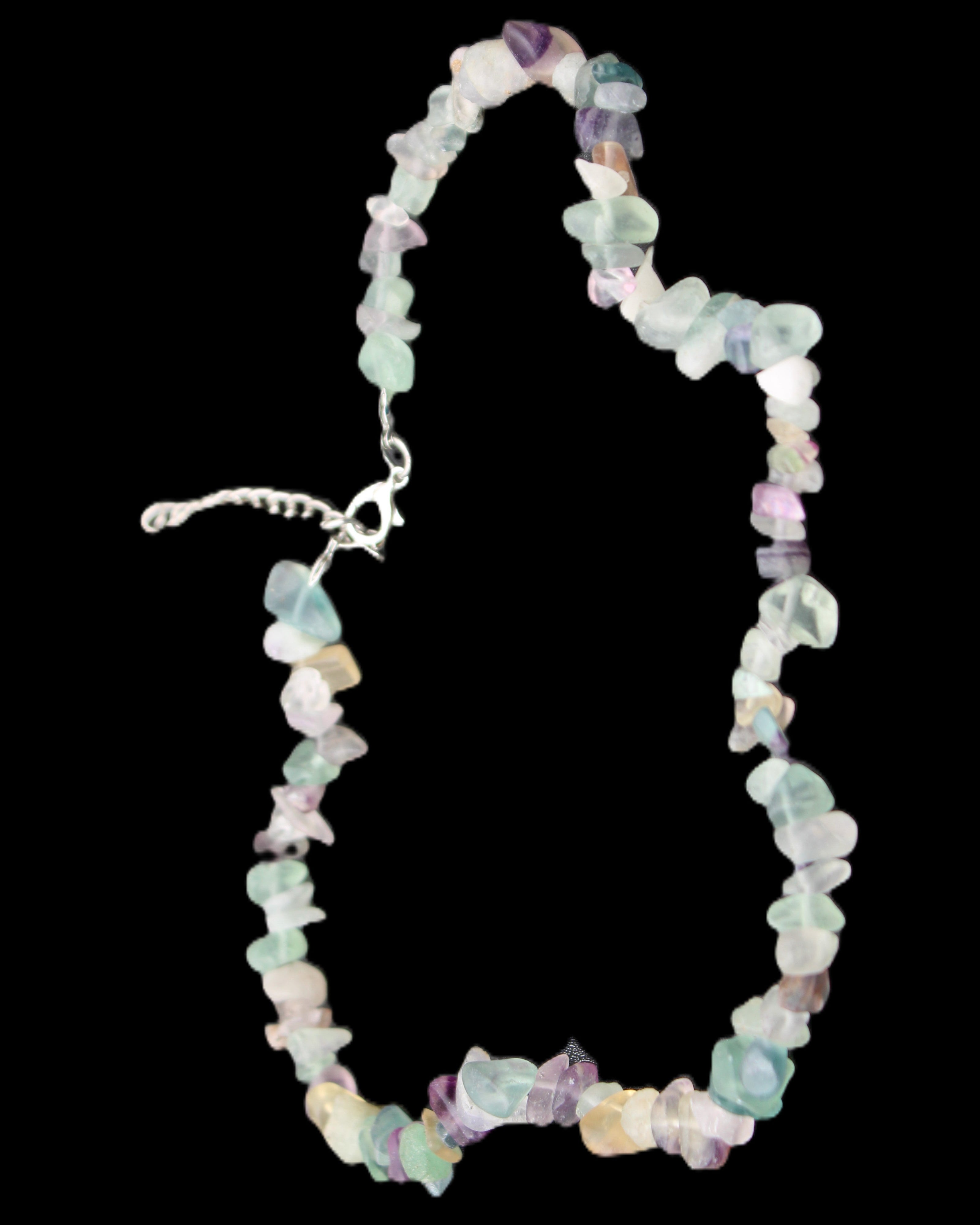 Colourful Fluorite necklace 38mm 35g in sunlight - Rocks and Things Store