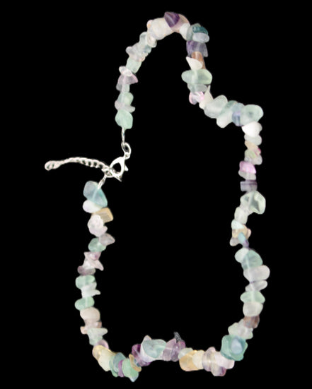 Colourful Fluorite necklace 38mm 35g in sunlight - Rocks and Things Store