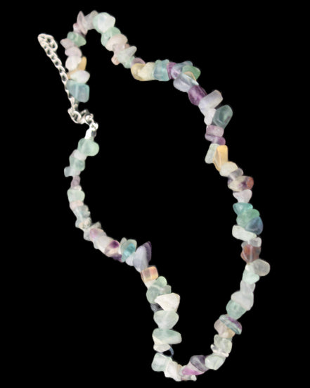 Colourful Fluorite necklace 38mm 35g in sunlight - Rocks and Things Store