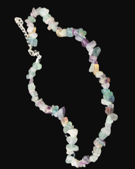 Colourful Fluorite necklace 38mm 35g in sunlight - Rocks and Things Store