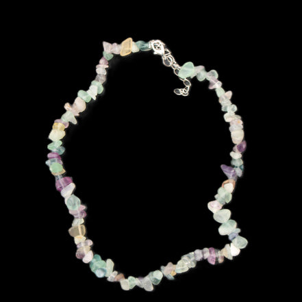 Colourful Fluorite necklace 38mm 35g in sunlight - Rocks and Things Store