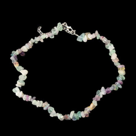 Colourful Fluorite necklace 38mm 35g in sunlight - Rocks and Things Store