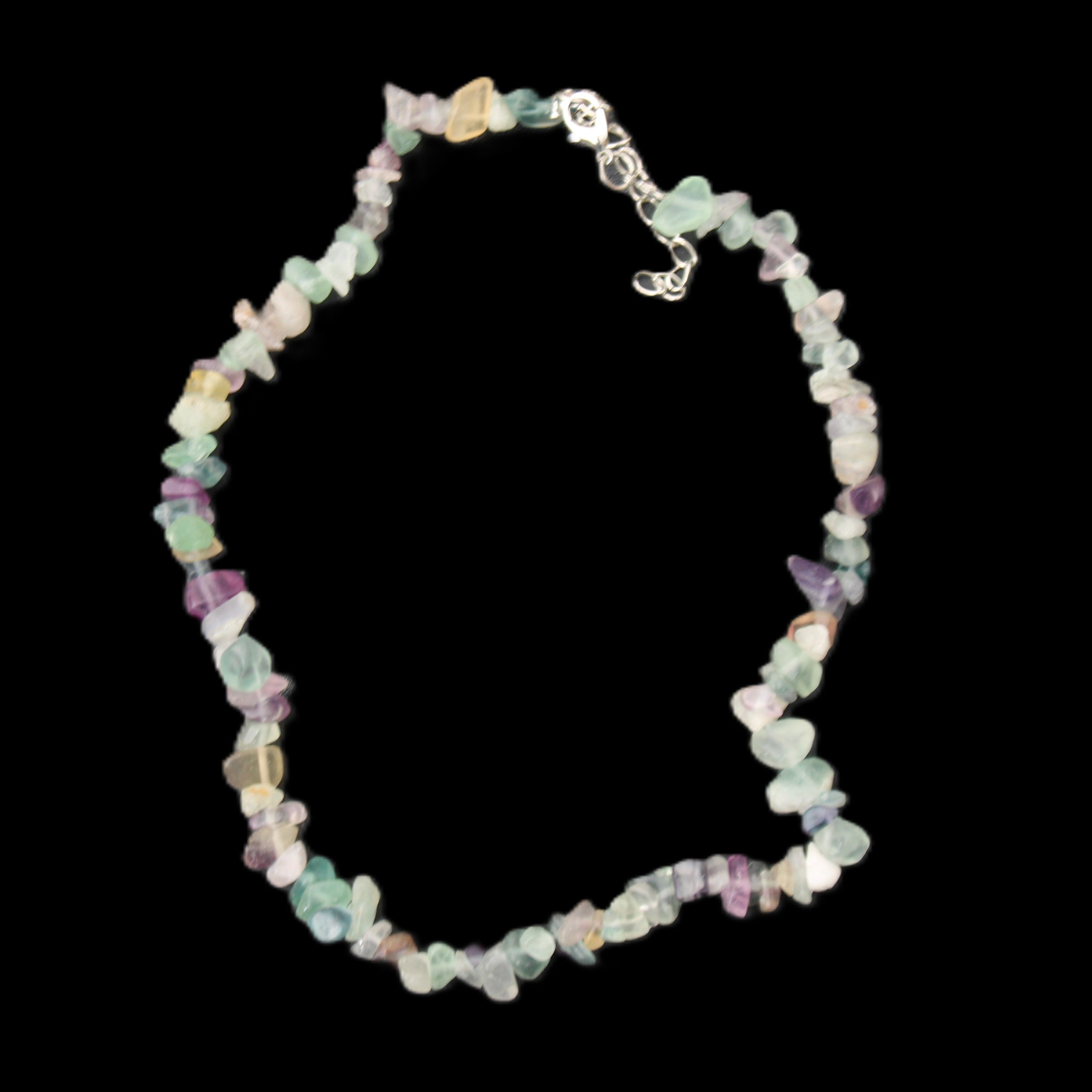 Colourful Fluorite necklace 38mm 35g in sunlight - Rocks and Things Store