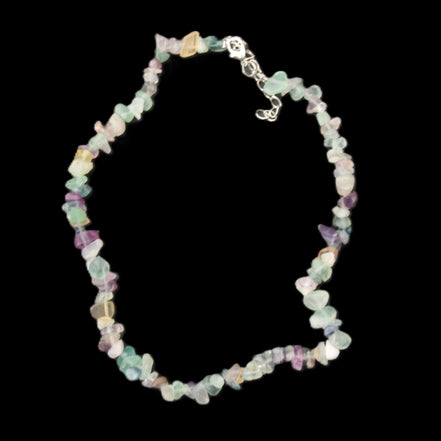 Colourful Fluorite necklace 38mm 35g in sunlight - Rocks and Things Store