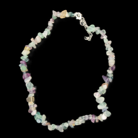 Colourful Fluorite necklace 38mm 35g in sunlight - Rocks and Things Store
