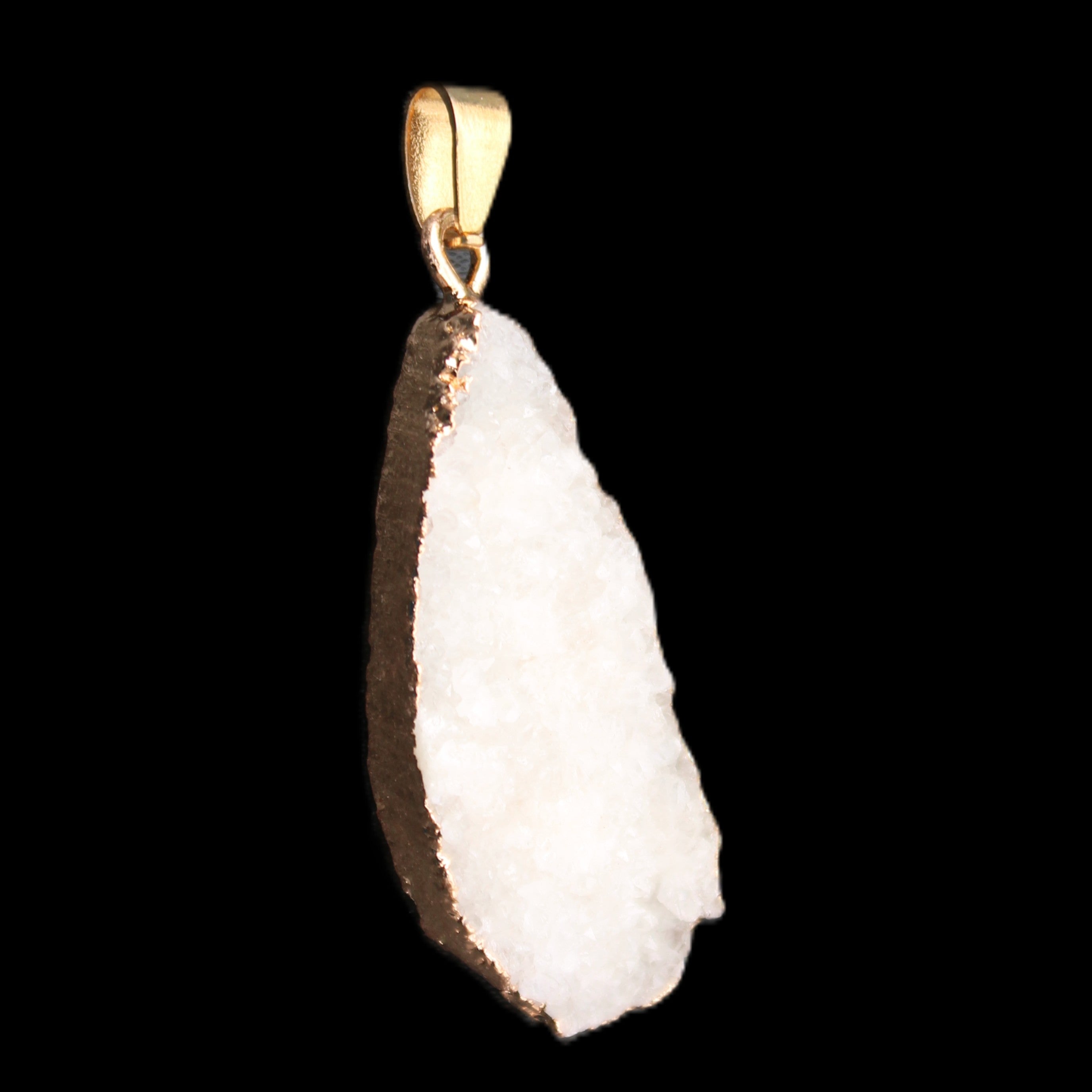 Quartz geode pendant 15-36mm 7g in sunlight - Rocks and Things Store