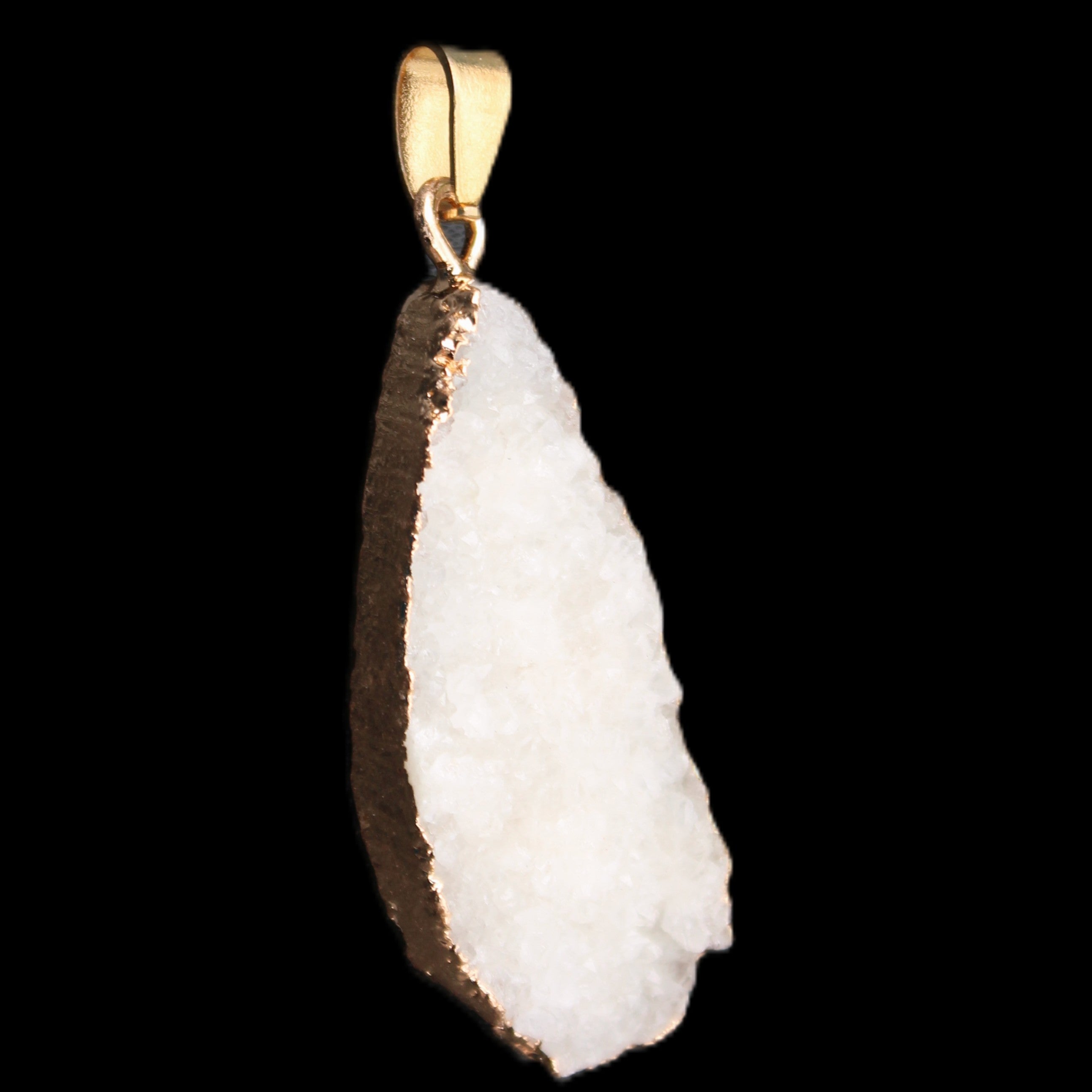 Quartz geode pendant 15-36mm 7g in sunlight - Rocks and Things Store