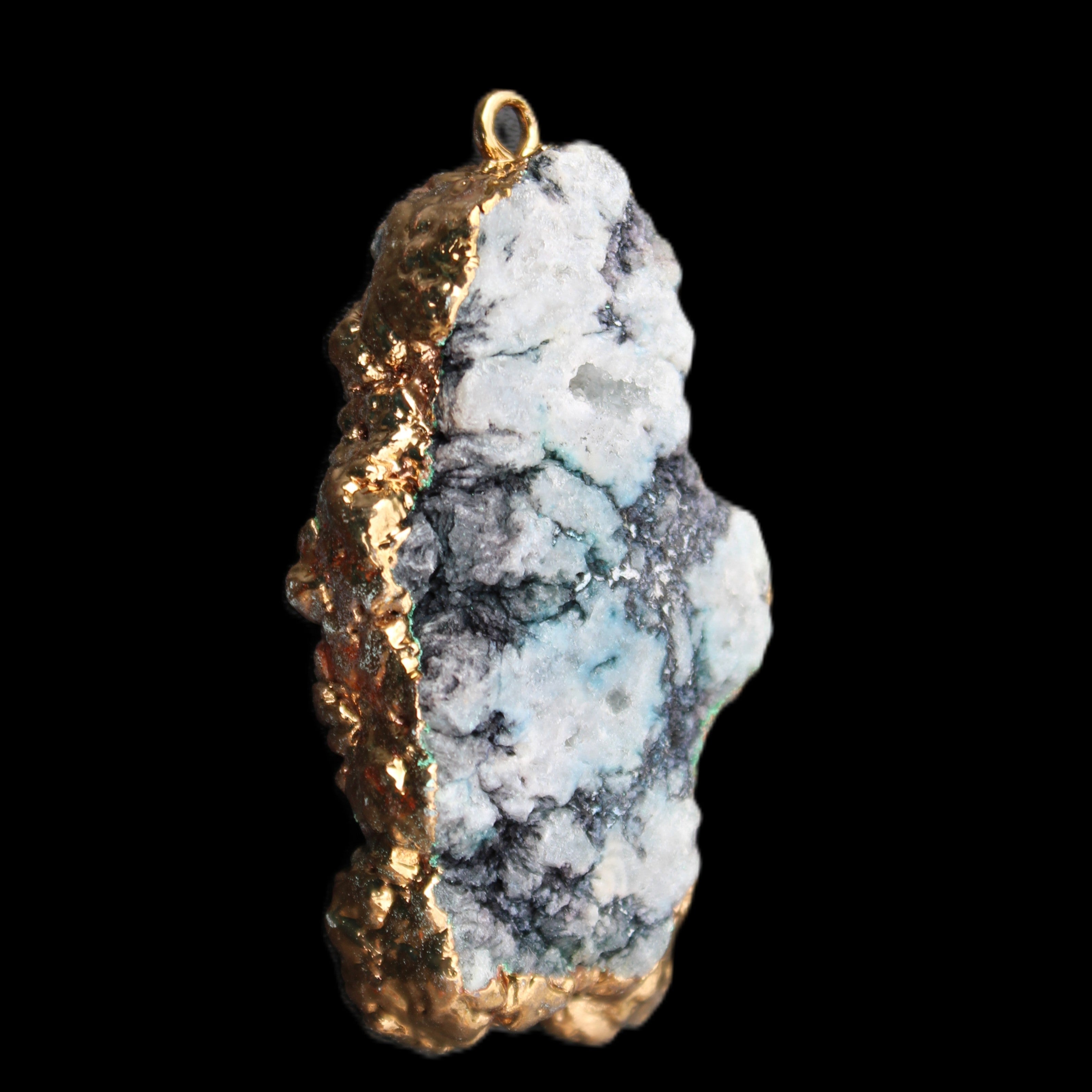 Quartz geode pendant 25-46mm 14g in sunlight - Rocks and Things Store