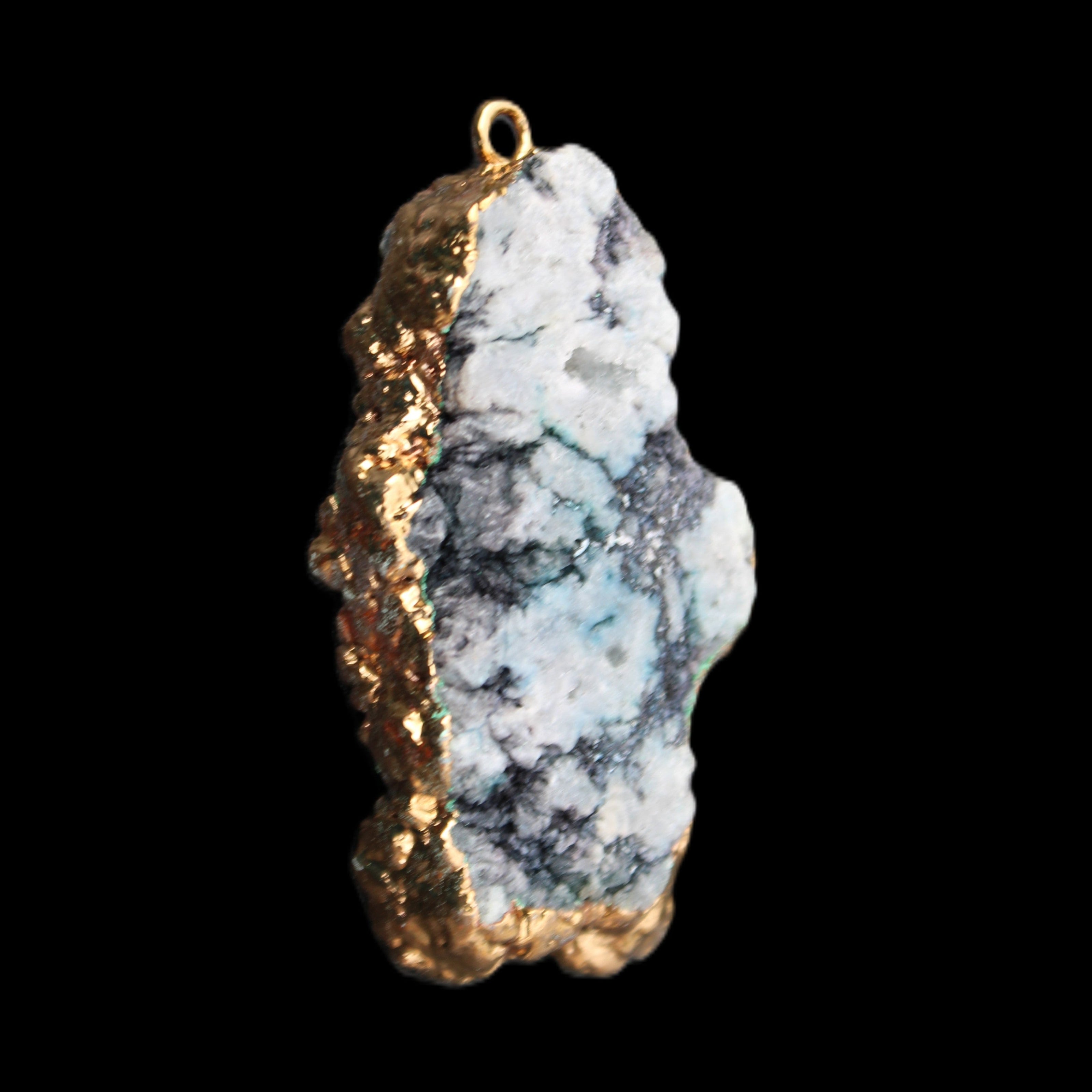 Quartz geode pendant 25-46mm 14g in sunlight - Rocks and Things Store