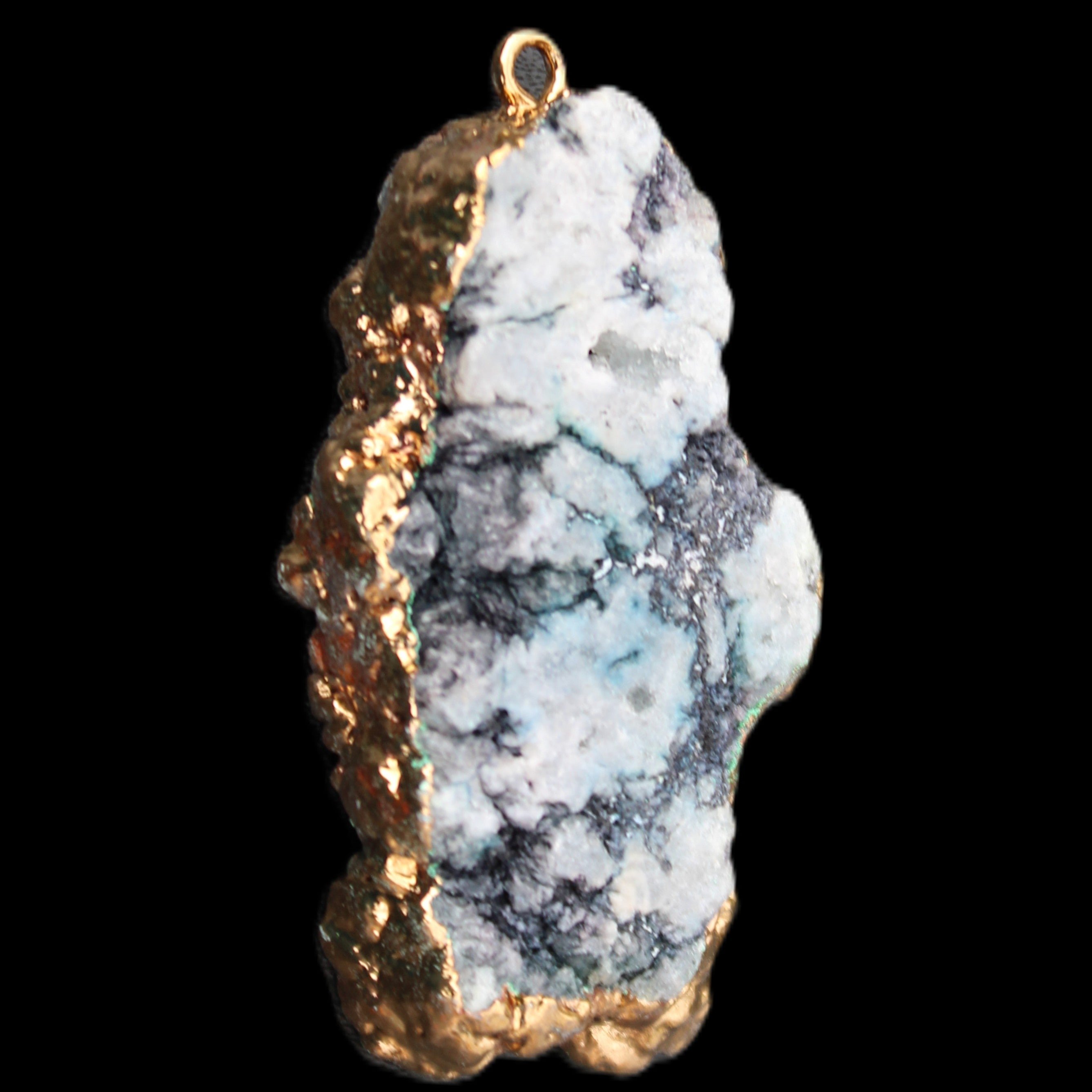 Quartz geode pendant 25-46mm 14g in sunlight - Rocks and Things Store