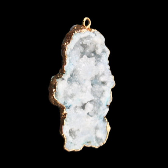 Quartz geode pendant 25-46mm 14g in sunlight - Rocks and Things Store