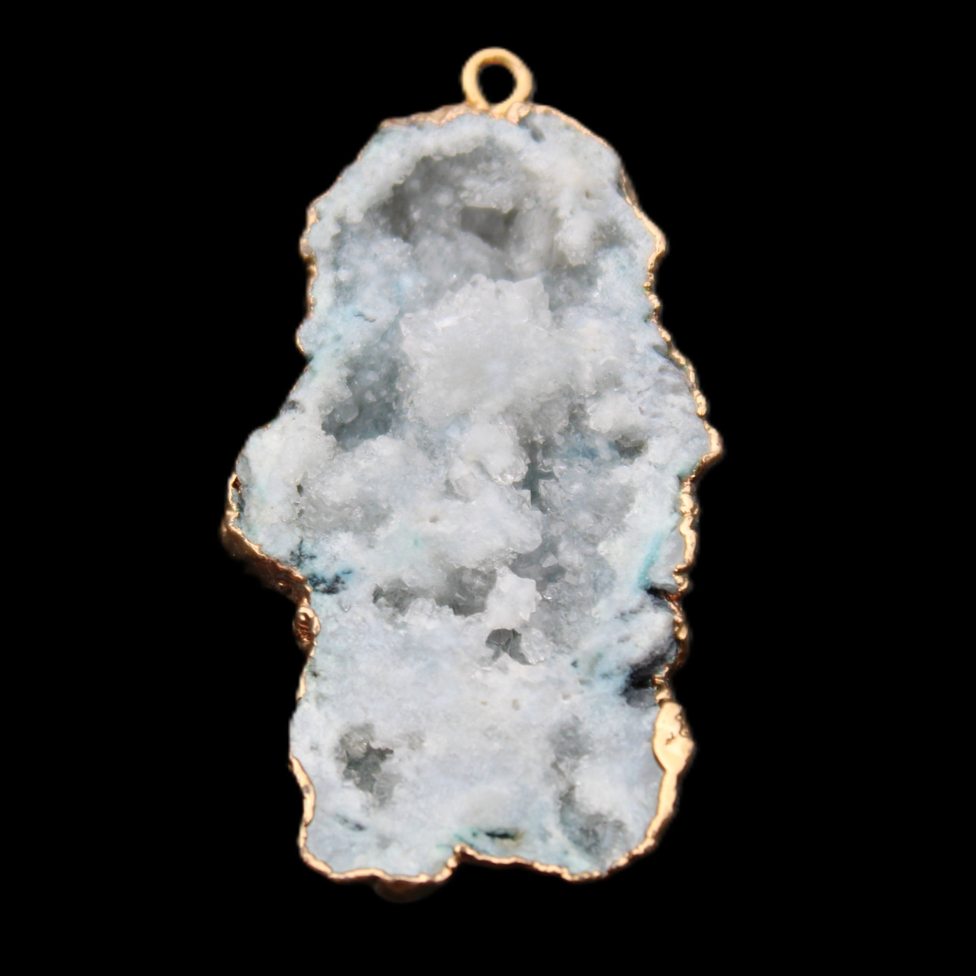 Quartz geode pendant 25-46mm 14g in sunlight - Rocks and Things Store