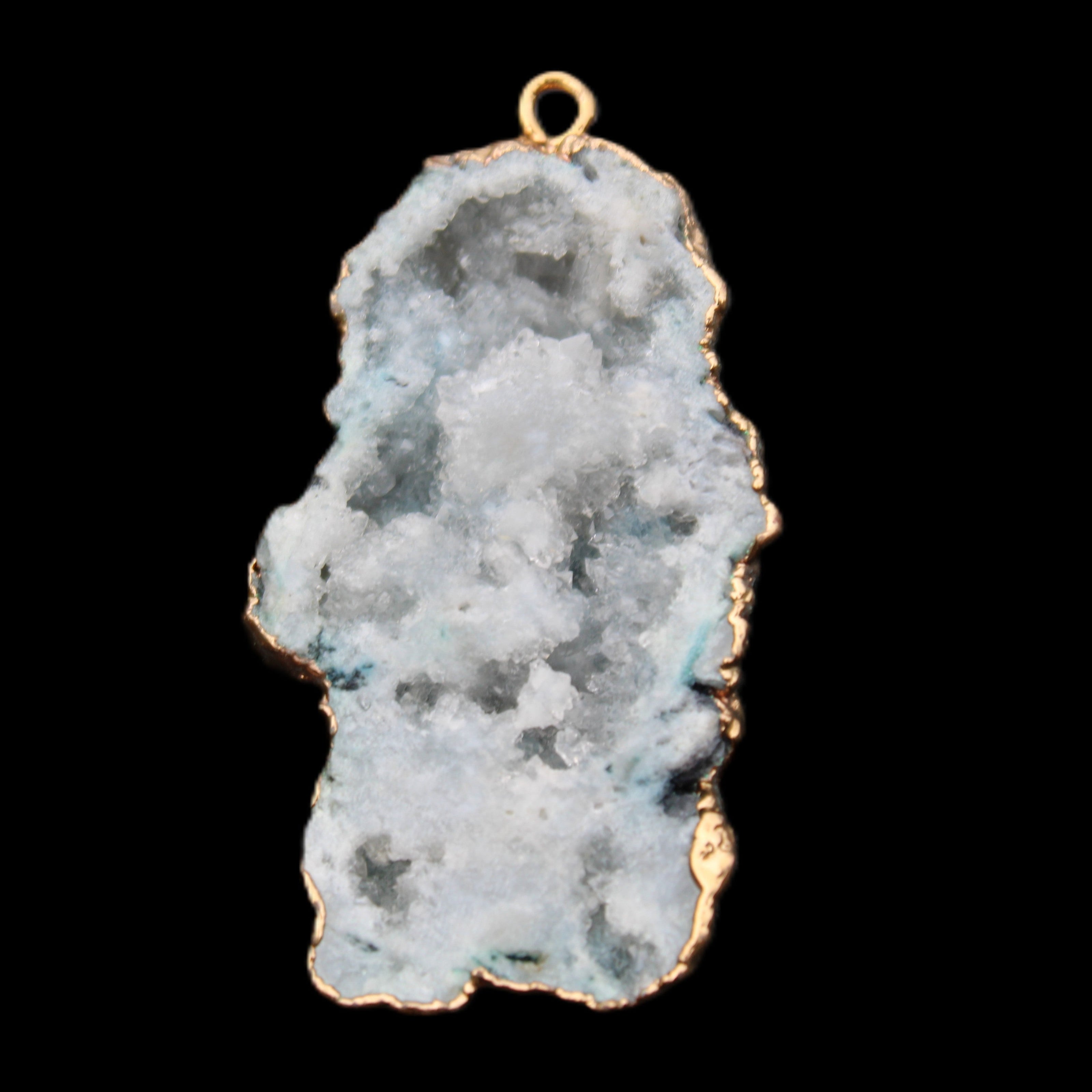 Quartz geode pendant 25-46mm 14g in sunlight - Rocks and Things Store