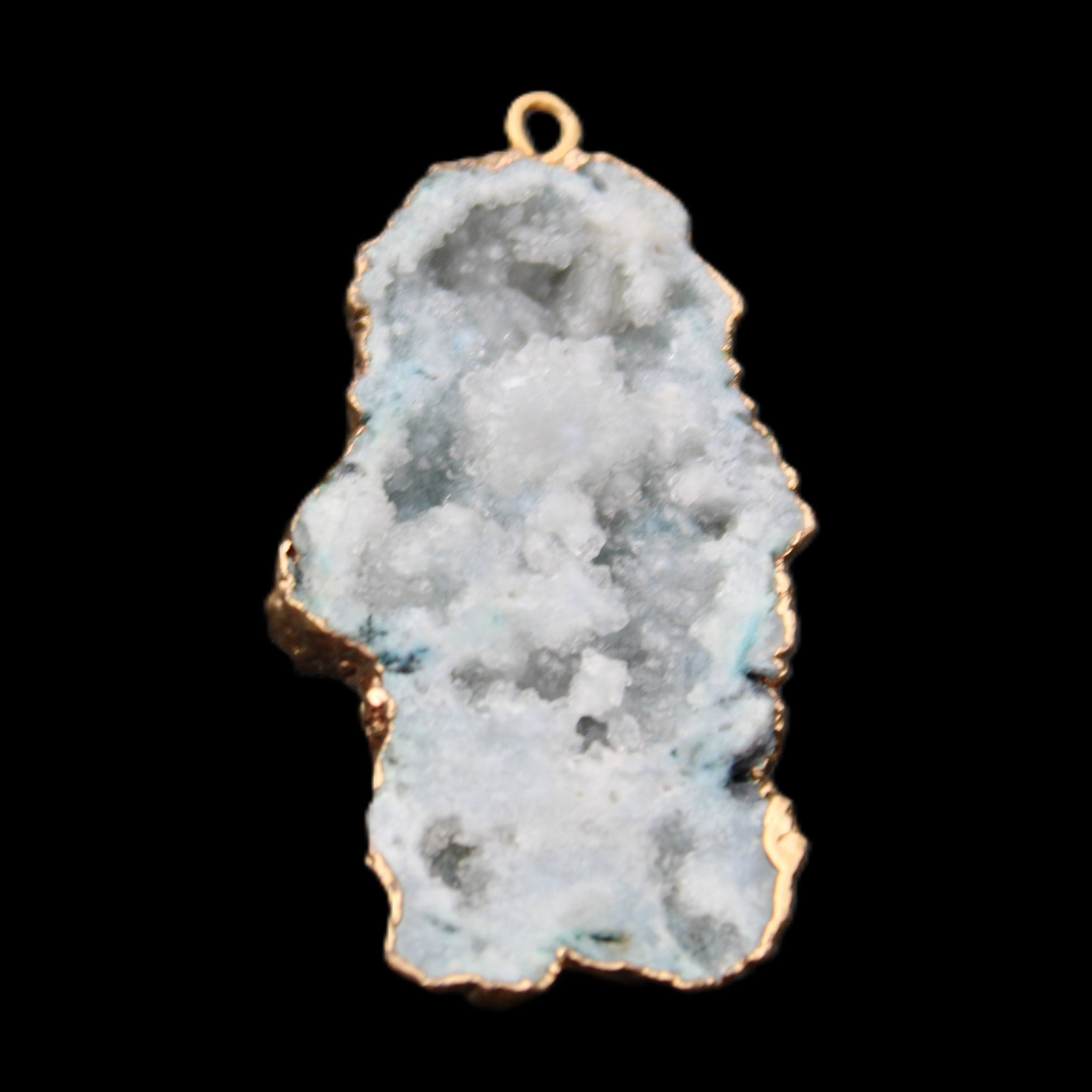 Quartz geode pendant 25-46mm 14g in sunlight - Rocks and Things Store