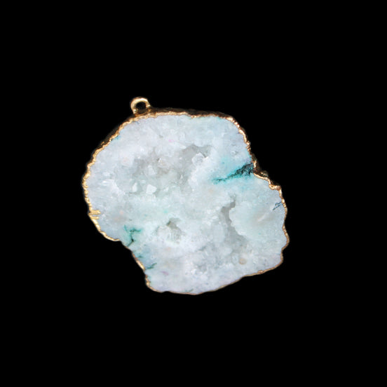 Quartz geode pendant 43-47mm 28g in sunlight - Rocks and Things Store