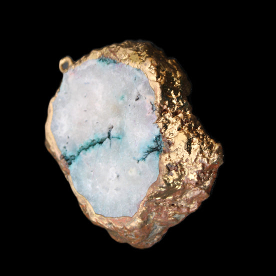 Quartz geode pendant 43-47mm 28g in sunlight - Rocks and Things Store
