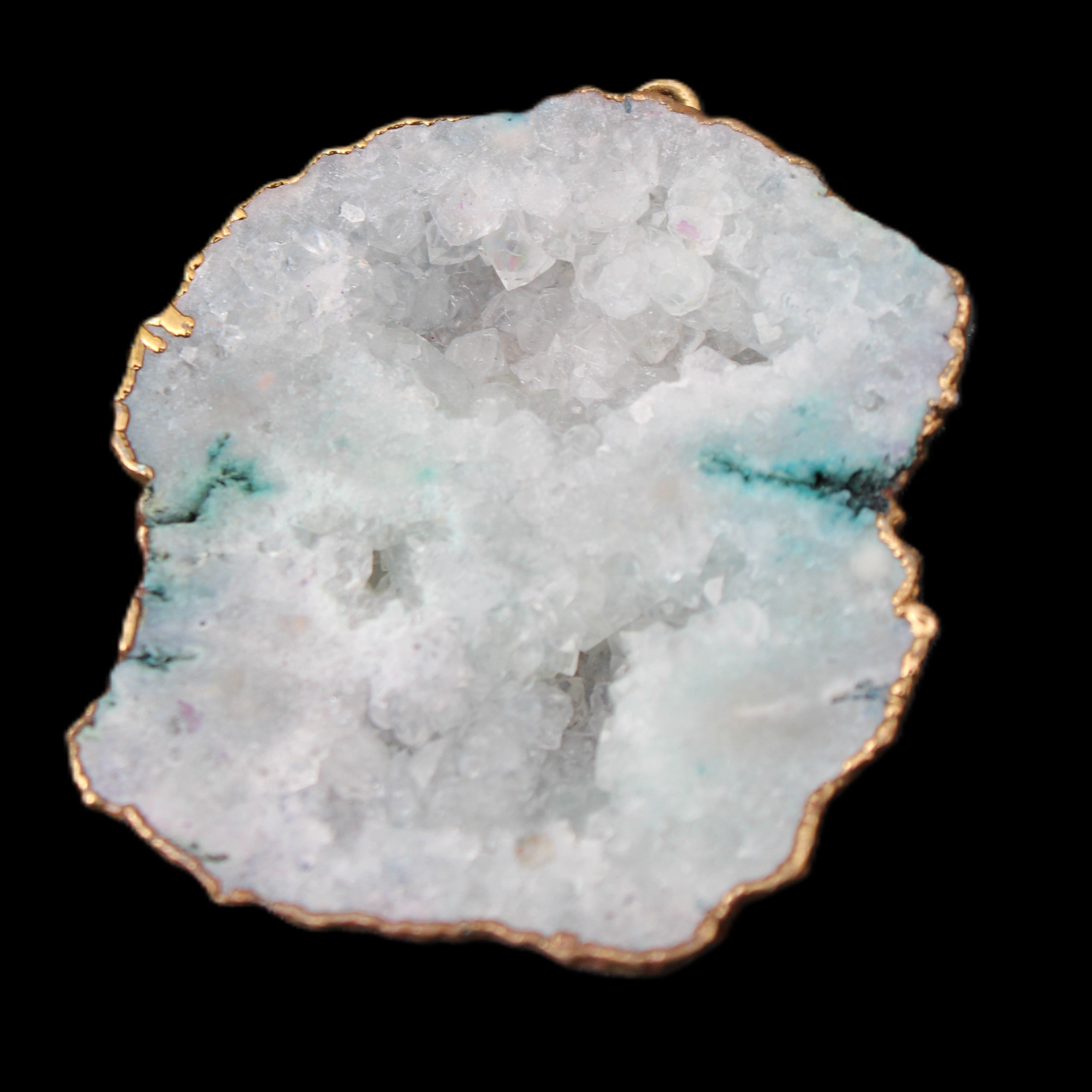 Quartz geode pendant 43-47mm 28g in sunlight - Rocks and Things Store