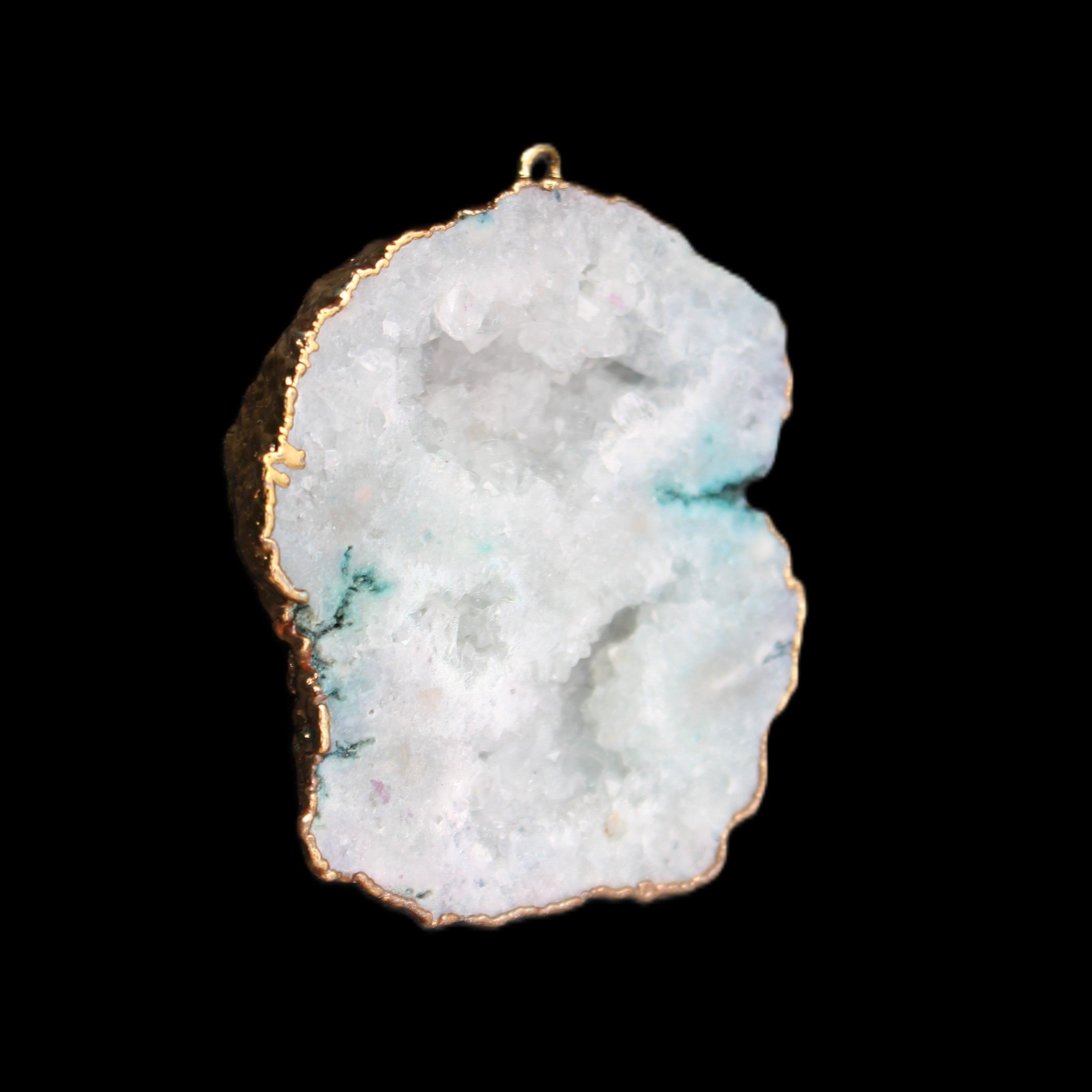 Quartz geode pendant 43-47mm 28g in sunlight - Rocks and Things Store