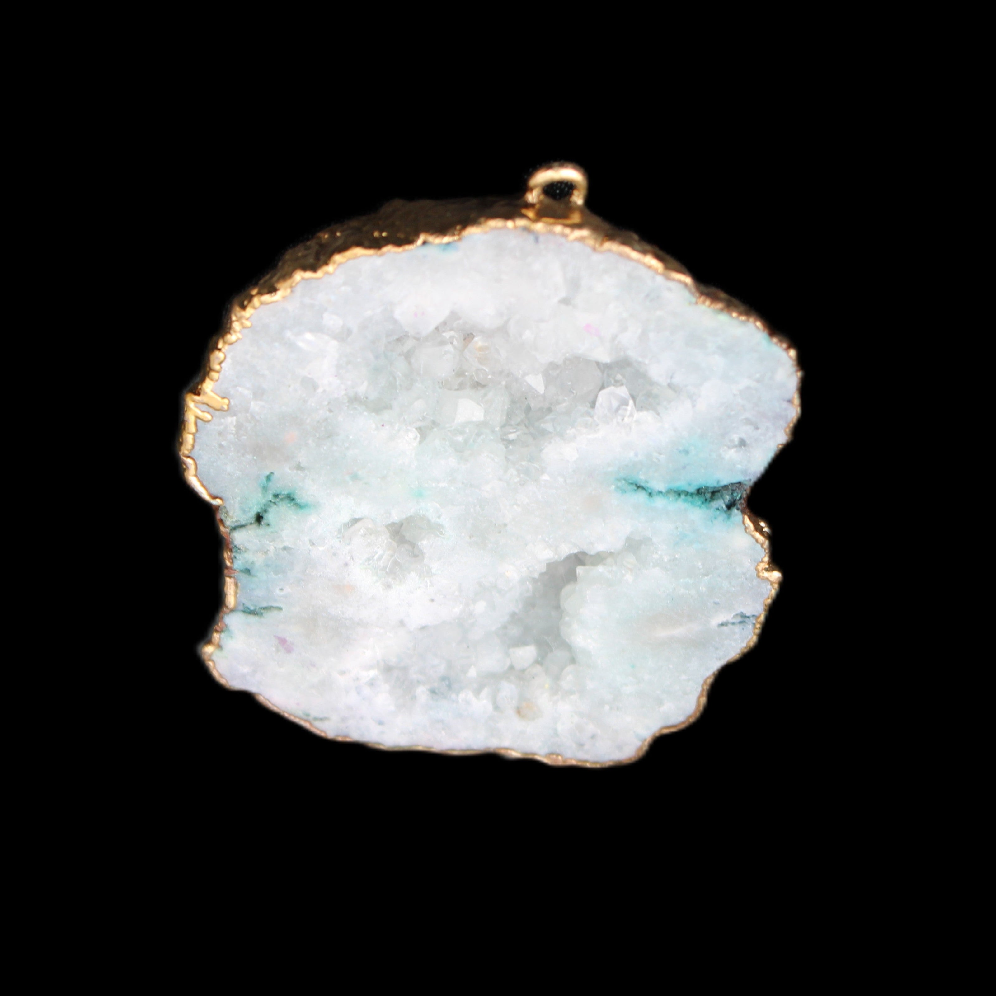 Quartz geode pendant 43-47mm 28g in sunlight - Rocks and Things Store