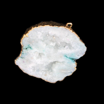 Quartz geode pendant 43-47mm 28g in sunlight - Rocks and Things Store