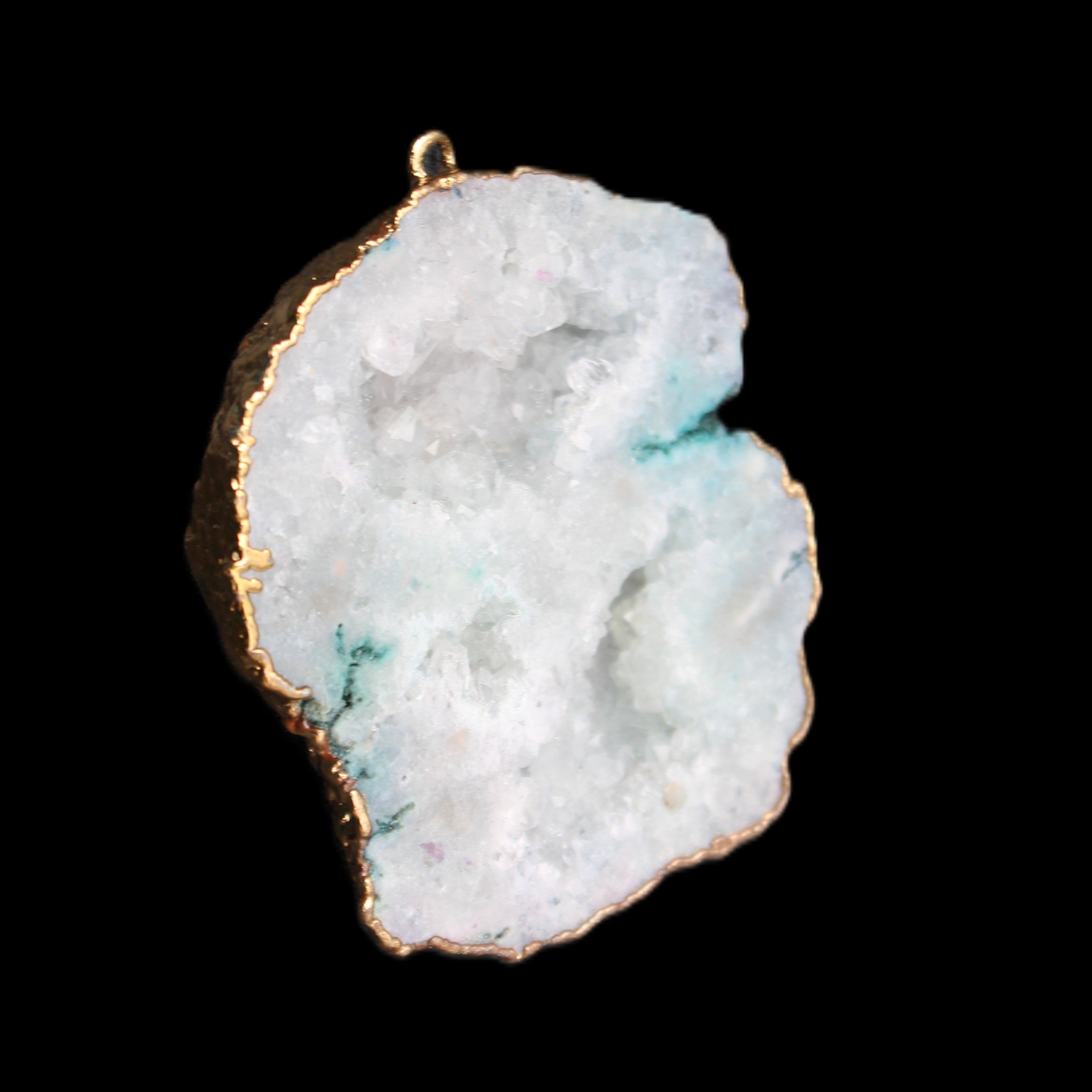 Quartz geode pendant 43-47mm 28g in sunlight - Rocks and Things Store