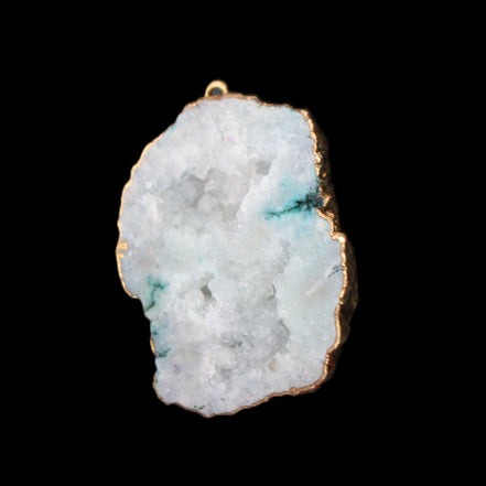 Quartz geode pendant 43-47mm 28g in sunlight - Rocks and Things Store
