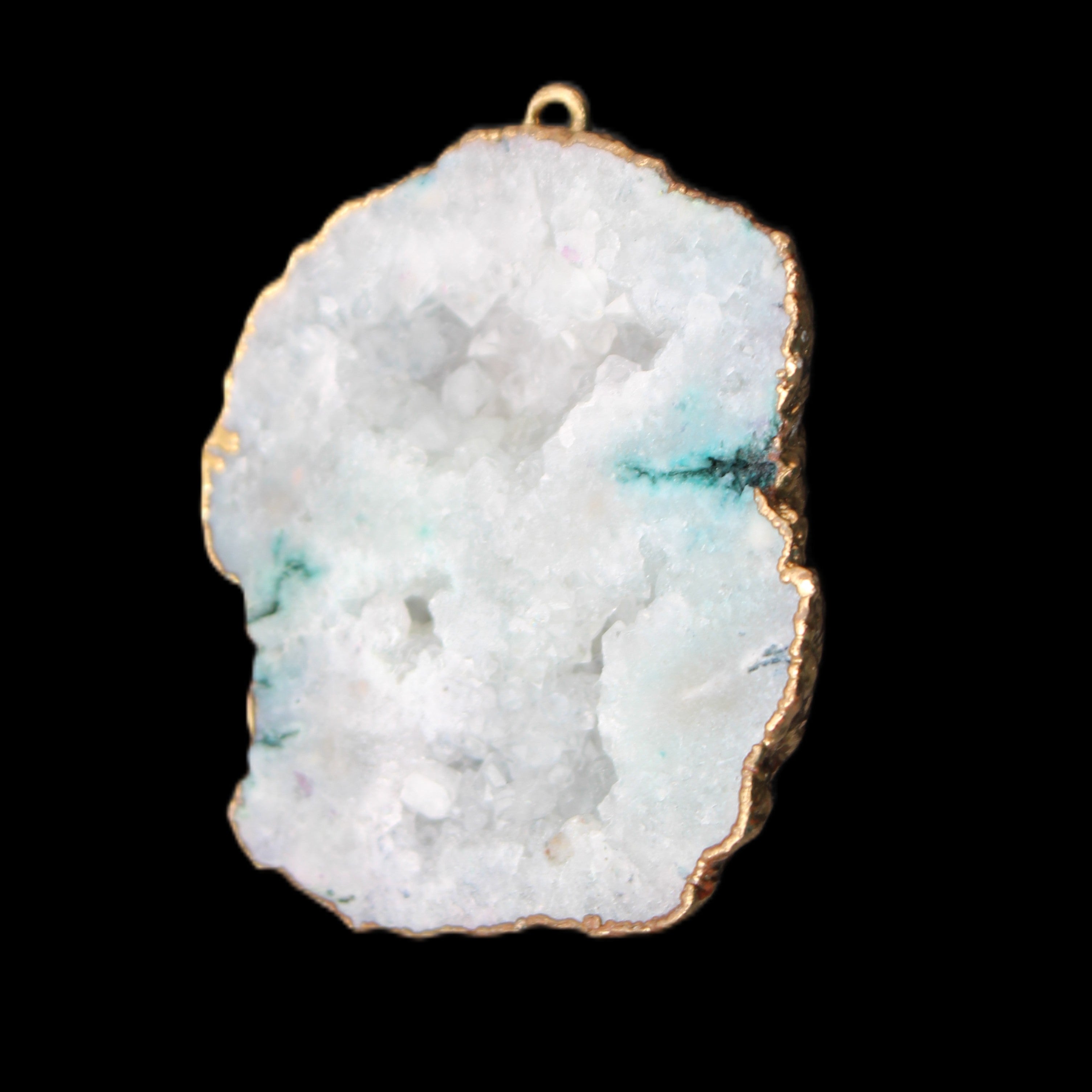 Quartz geode pendant 43-47mm 28g in sunlight - Rocks and Things Store