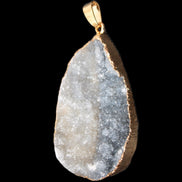 Quartz geode pendant 25-44mm 14g in sunlight - Rocks and Things Store