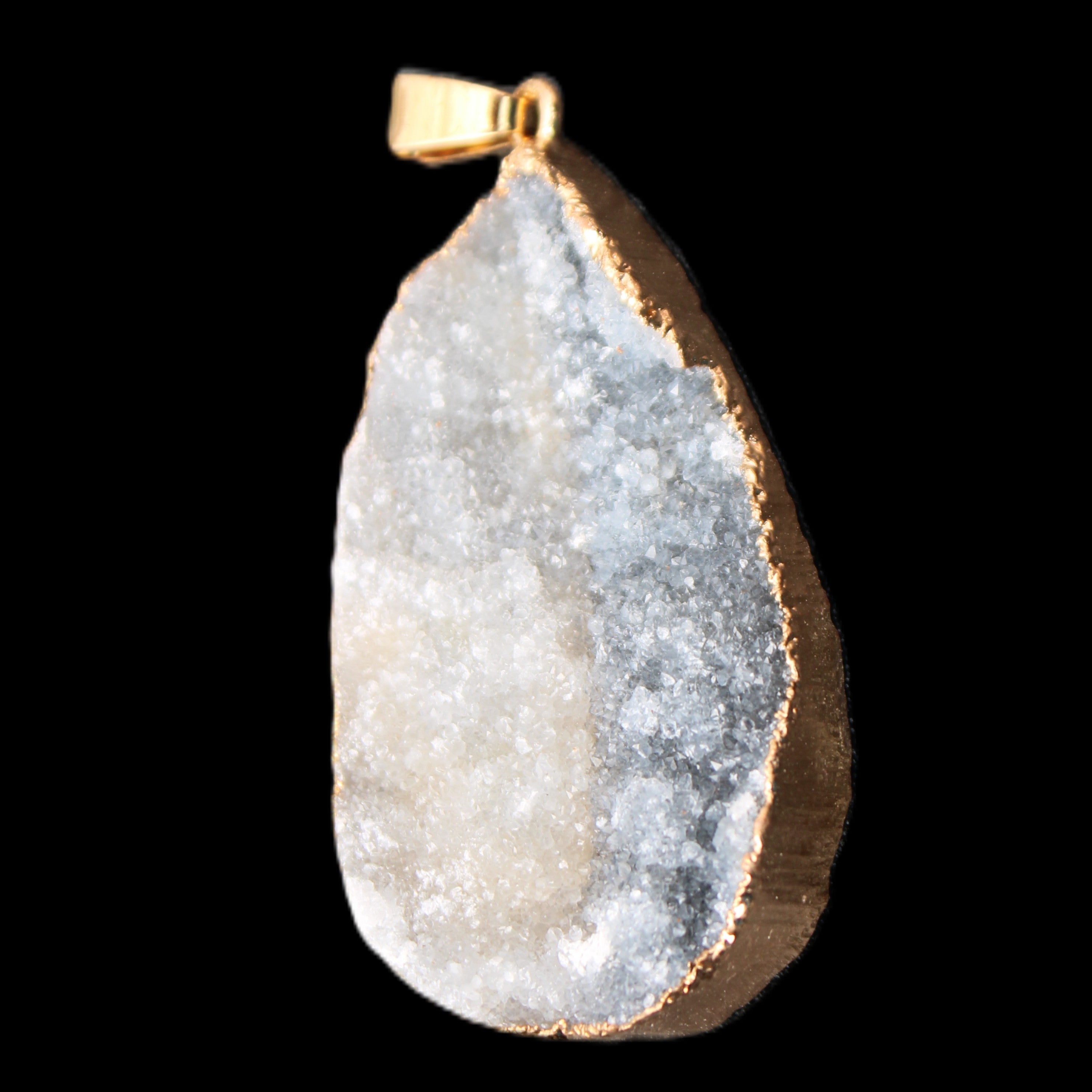 Quartz geode pendant 25-44mm 14g in sunlight - Rocks and Things Store