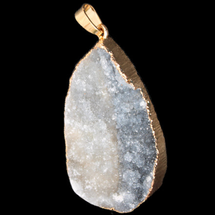 Quartz geode pendant 25-44mm 14g in sunlight - Rocks and Things Store