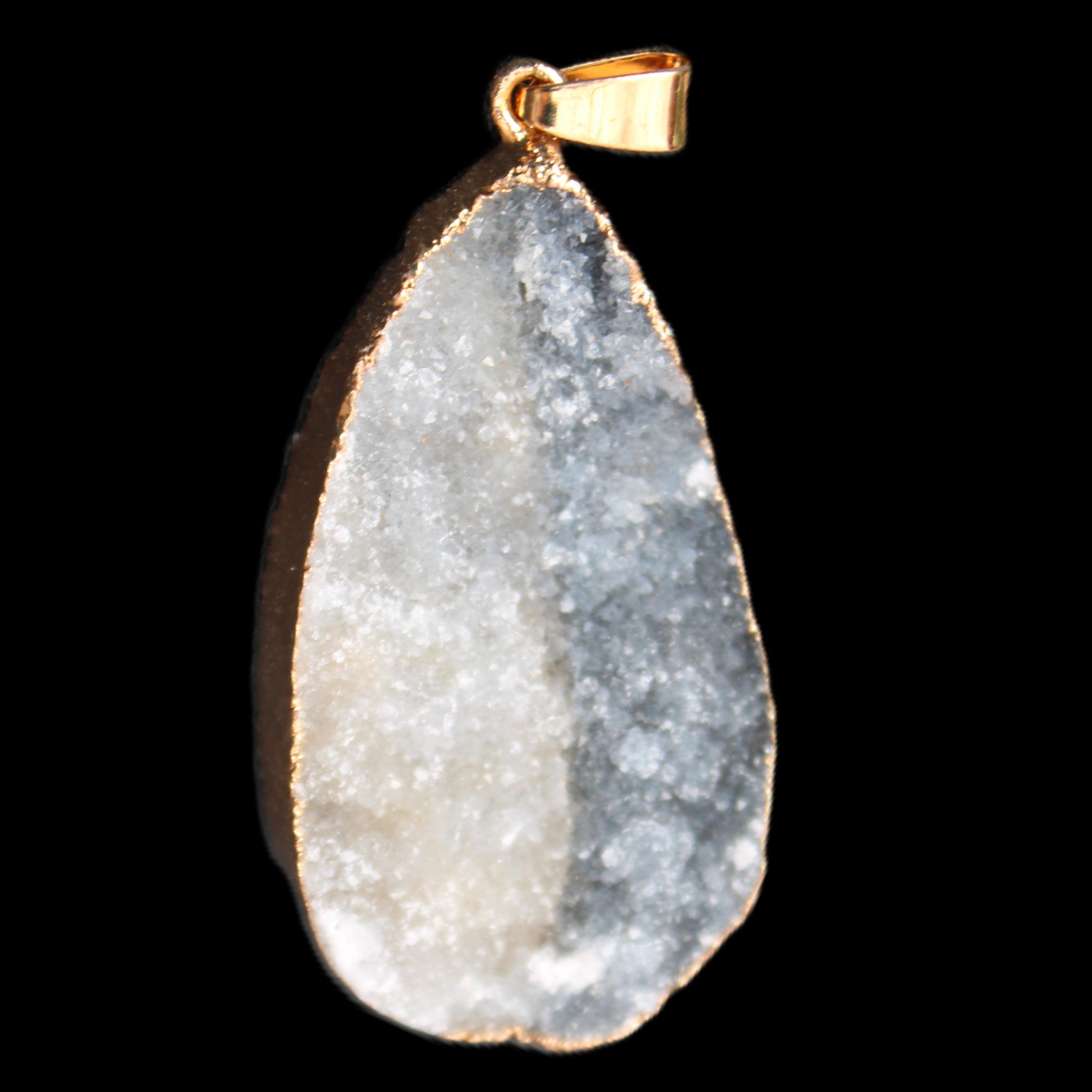 Quartz geode pendant 25-44mm 14g
