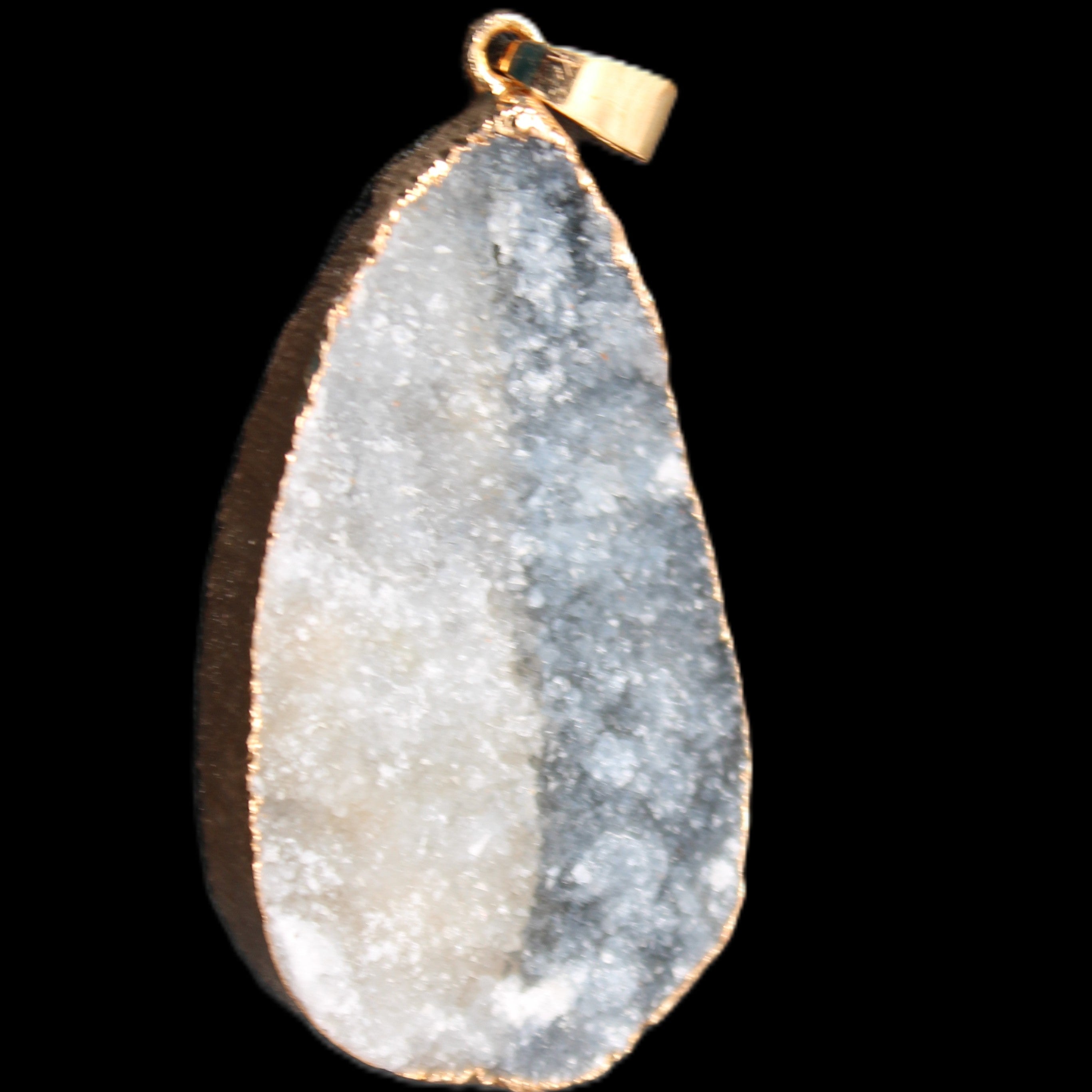 Quartz geode pendant 25-44mm 14g