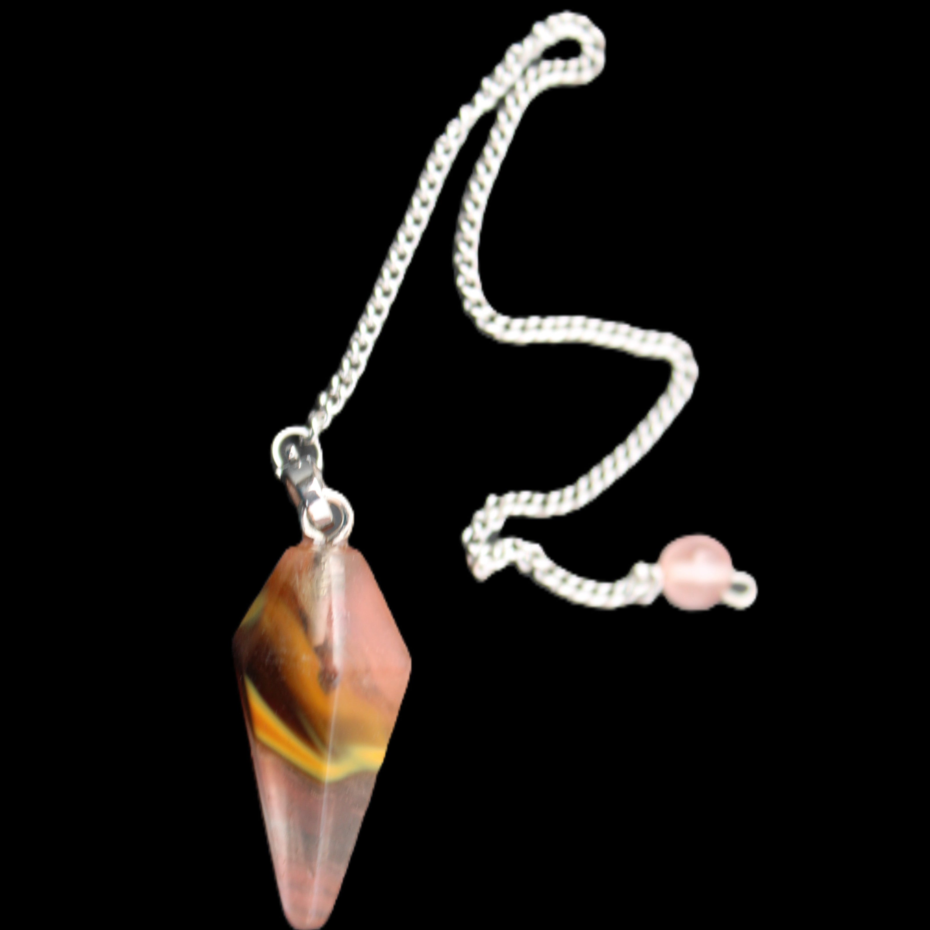 Egg Yolk Agate Glass pendulum 30mm 8g in sunlight - Rocks and Things Store