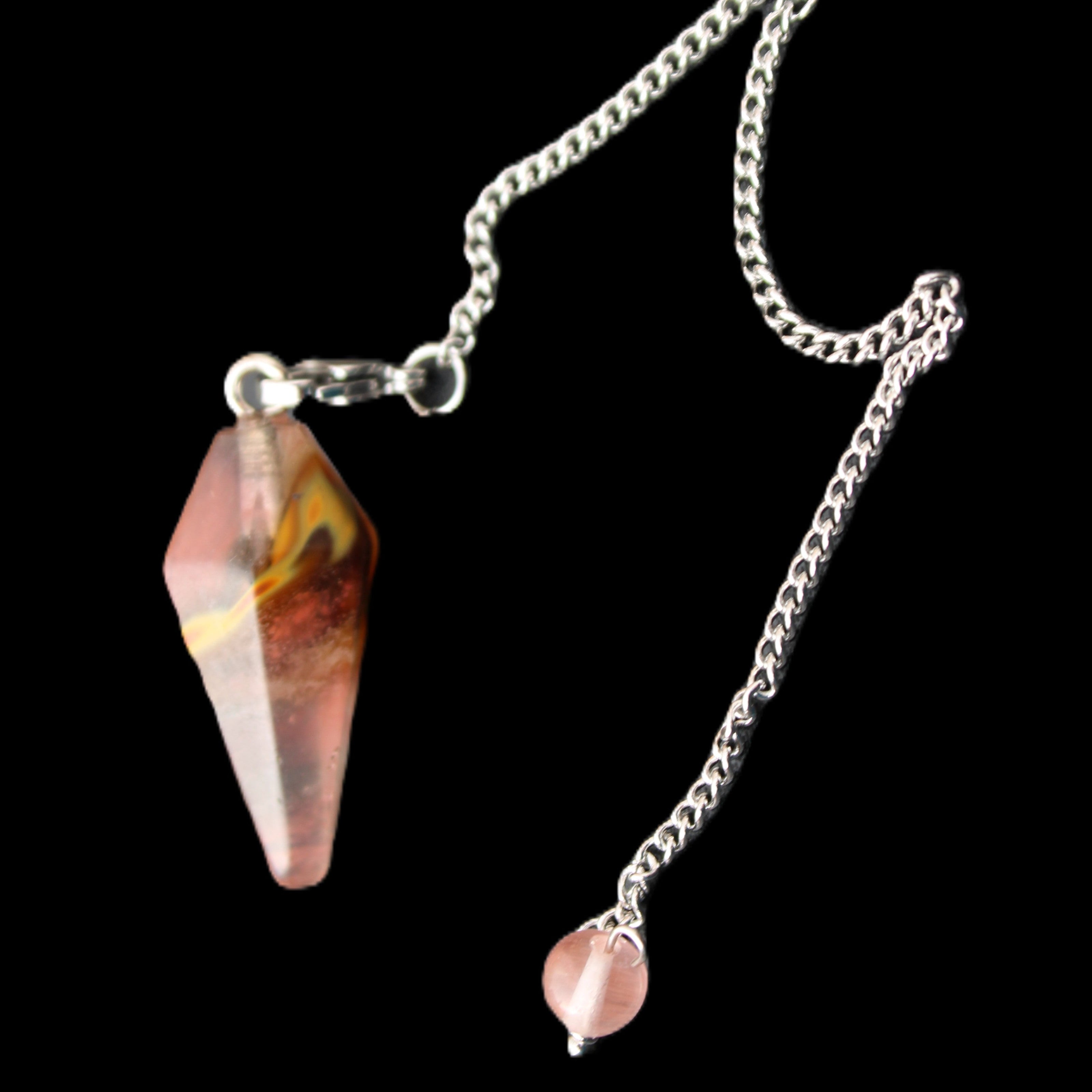 Egg Yolk Agate Glass pendulum 30mm 8g in sunlight - Rocks and Things Store