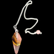 Egg Yolk Agate Glass pendulum 30mm 8g in sunlight - Rocks and Things Store