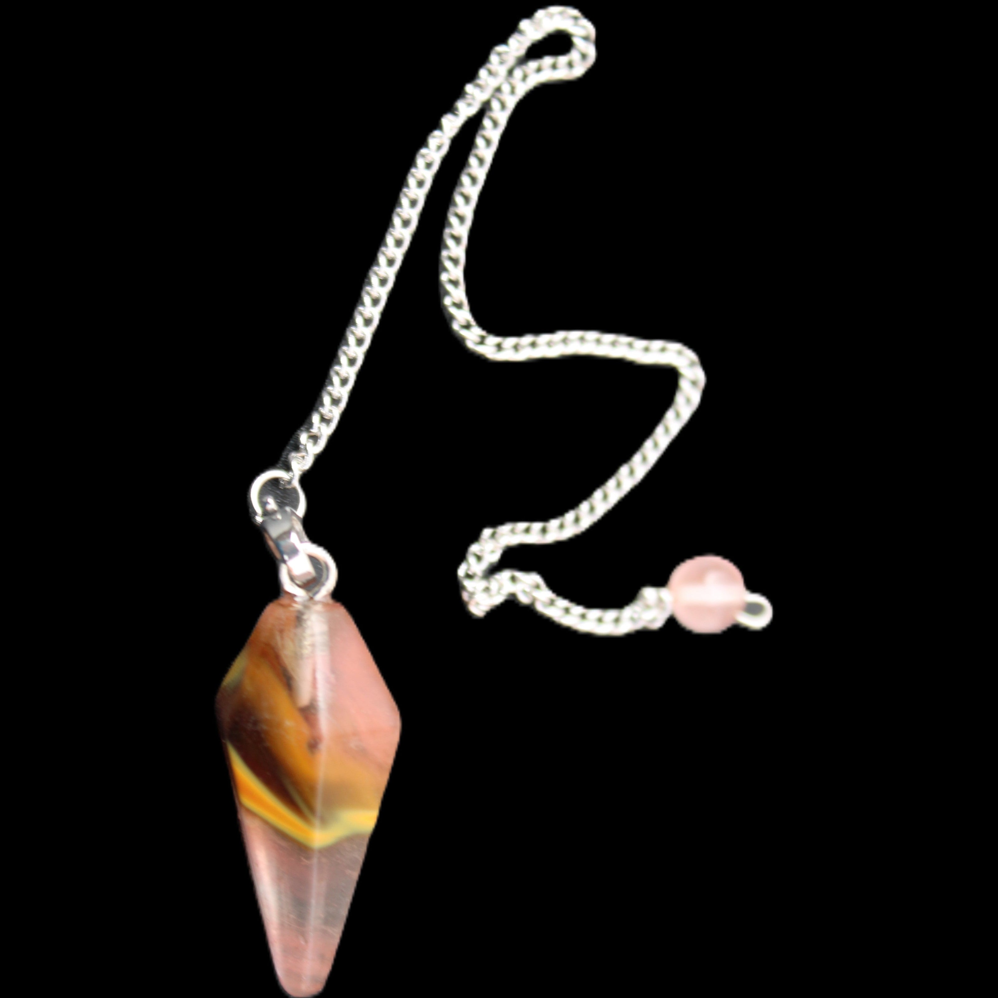 Egg Yolk Agate Glass pendulum 30mm 8g in sunlight - Rocks and Things Store