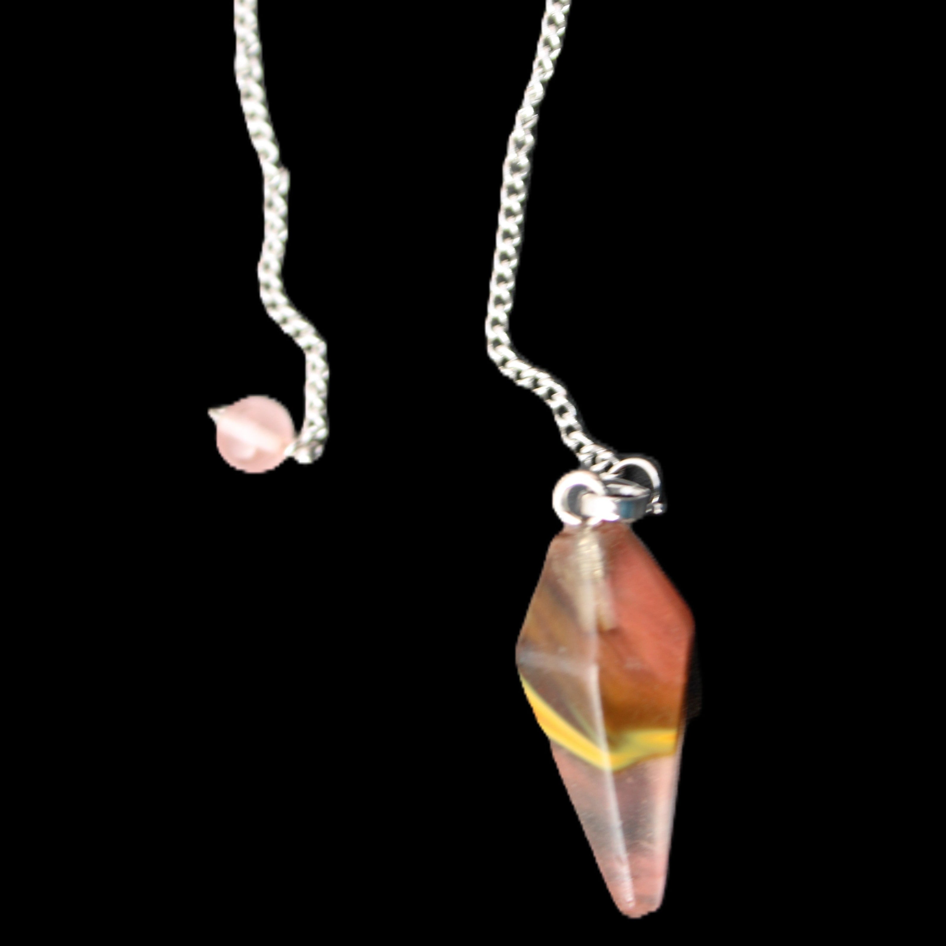 Egg Yolk Agate Glass pendulum 30mm 8g in sunlight - Rocks and Things Store