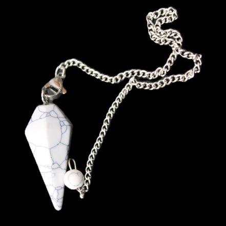 Howlite small pendulum in sunlight - Rocks and Things Store