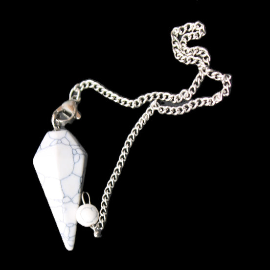 Howlite small pendulum in sunlight - Rocks and Things Store
