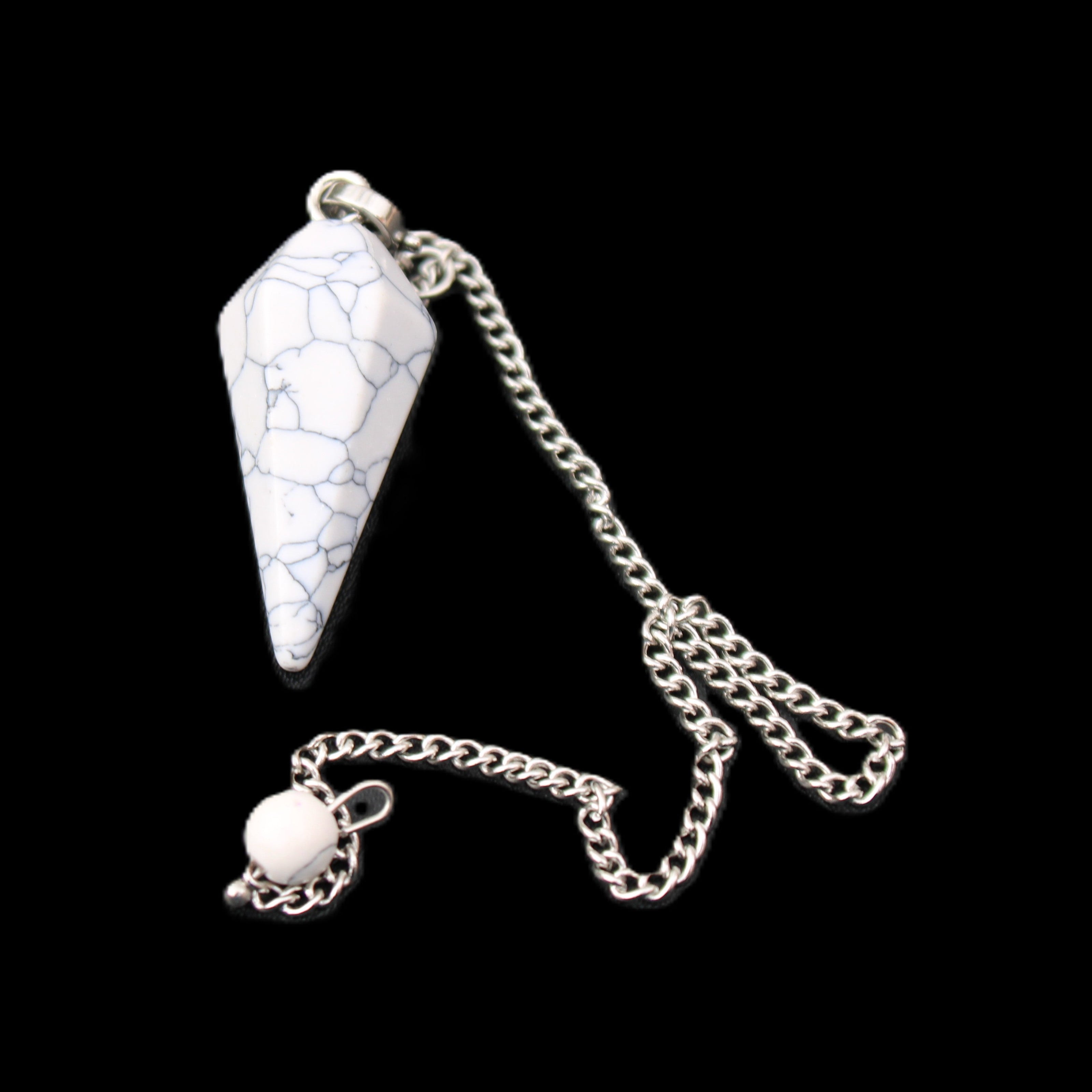 Howlite small pendulum in sunlight - Rocks and Things Store