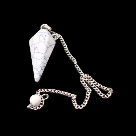 Howlite small pendulum in sunlight - Rocks and Things Store