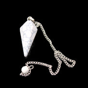 Howlite small pendulum in sunlight - Rocks and Things Store