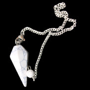 Howlite small pendulum in sunlight - Rocks and Things Store