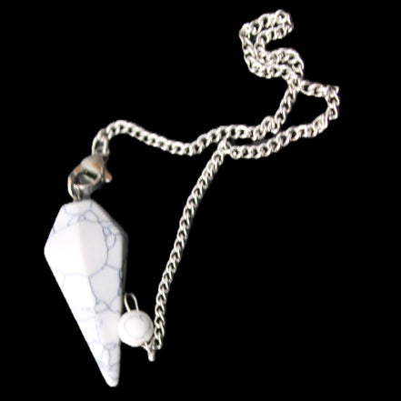 Howlite small pendulum in sunlight - Rocks and Things Store