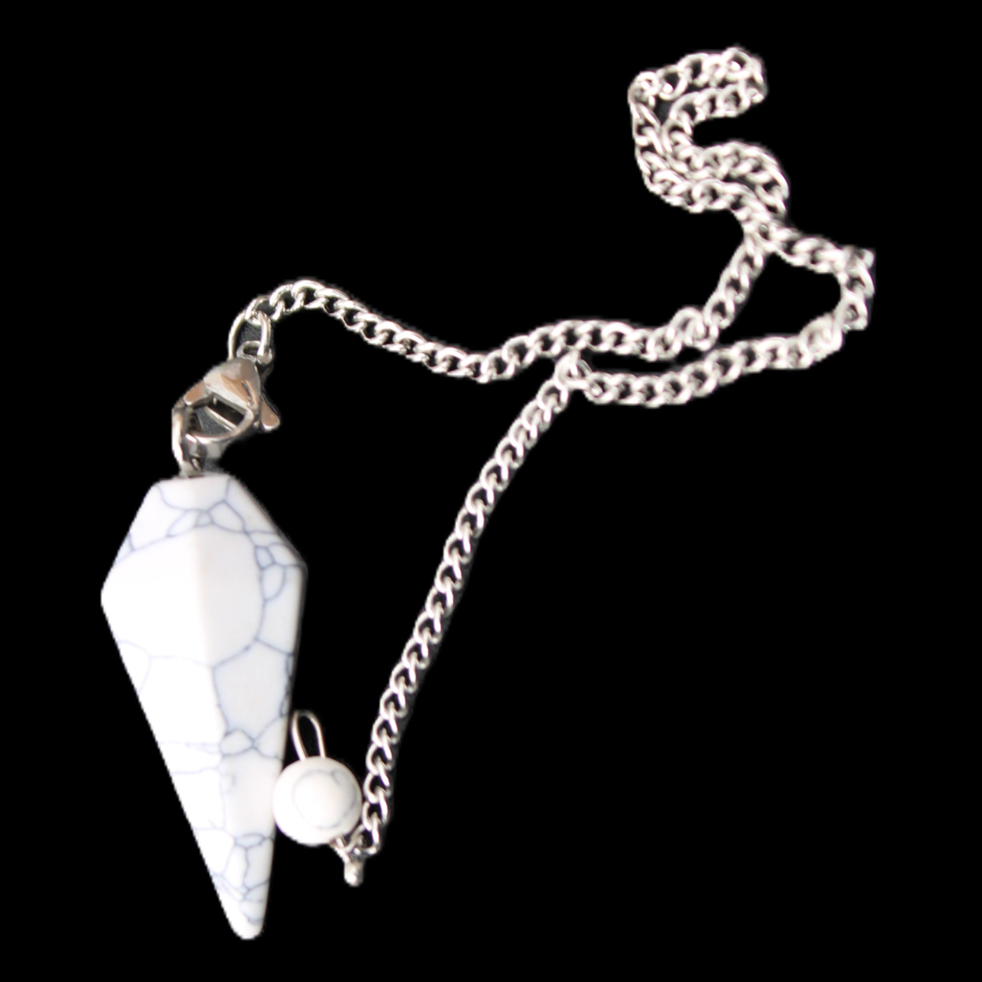Howlite small pendulum in sunlight - Rocks and Things Store
