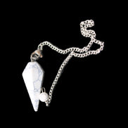 Howlite small pendulum in sunlight - Rocks and Things Store