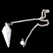 Howlite small pendulum in sunlight - Rocks and Things Store