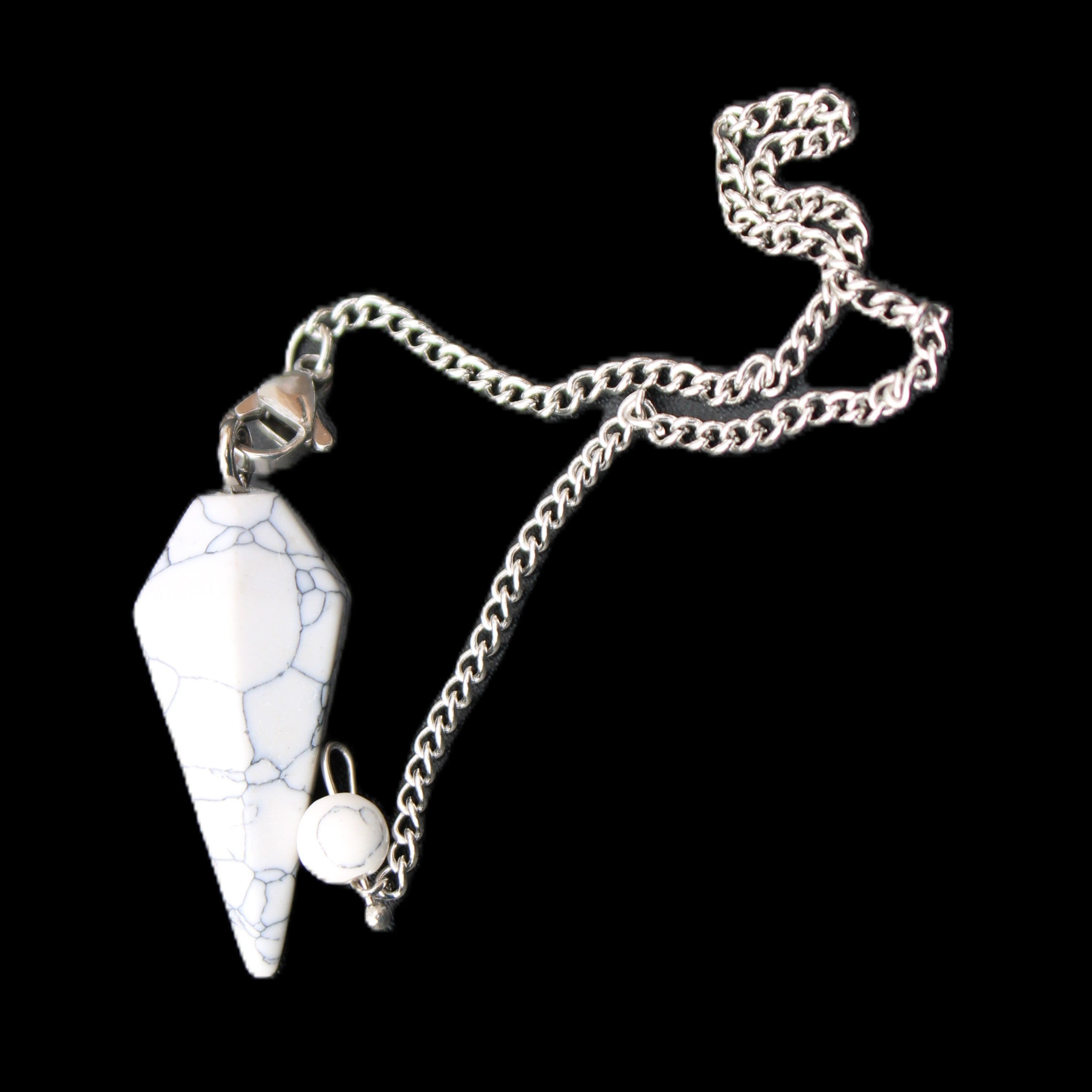 Howlite small pendulum in sunlight - Rocks and Things Store