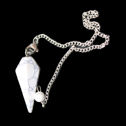 Howlite small pendulum in sunlight - Rocks and Things Store